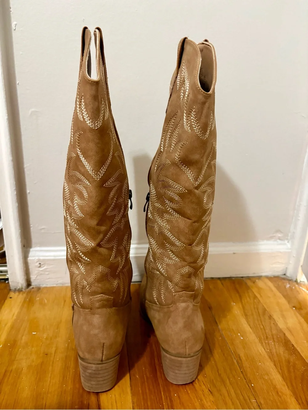 Amazon Tan Suede Over-the-Knee Western Boots